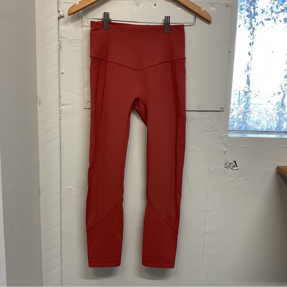 Lululemon Wunder Train High Rise Salmon/orange Leggings - Size 4